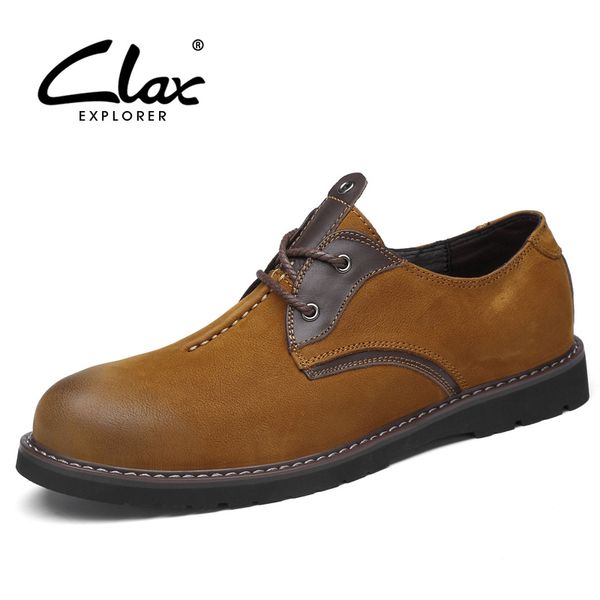 

clax man's shoes genuine leather 2019 spring autumn male casual shoe designer mens oxfords walking footwear, Black