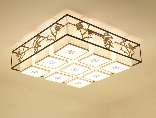2018 China Cloth Ceiling Lamp Square Ceiling Light Iron Bird Home Lighing D85cm Modern Bedroom Restaurant Retro Suspension E27 G452 From Candy39