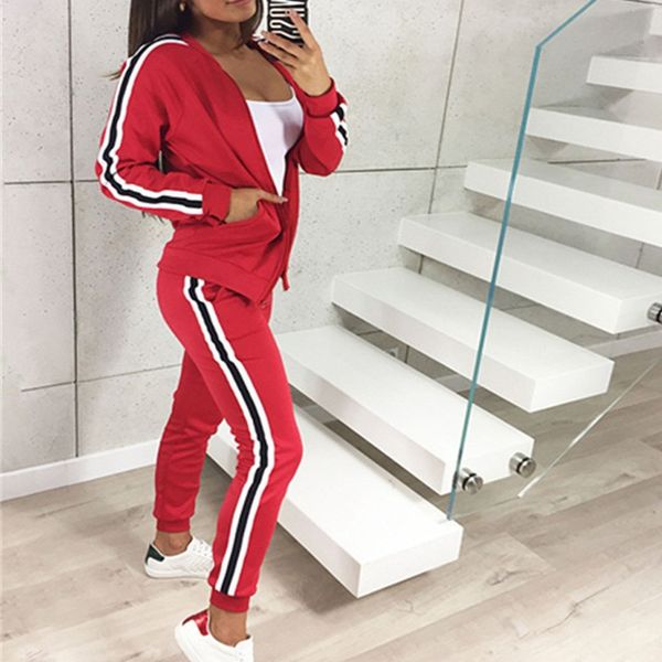 

women's sets letter print casual tracksuit suits sweatshirt sport trouser 2 piece suit autumn winter 2pcs female streetwear#g1, Black;blue