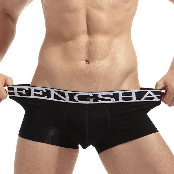 

fashion underpants underwear men boxer shorts low waist u convex pouch boxers comfy cueca soft men trunks male panties, Black;white
