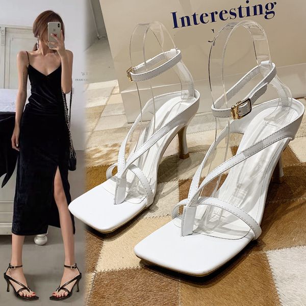 

cross sandals straps all-match cross-shoes female shoe clear heels comfort shoes for women 2020 women's flip flops platform, Black