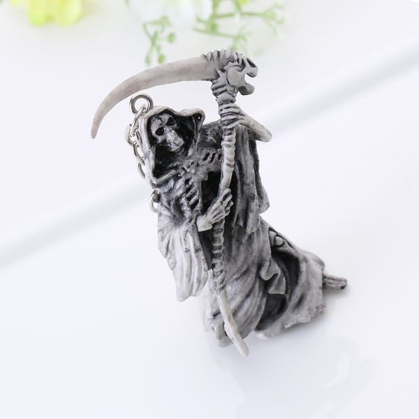 

high-end quality key ring rubber archer skull keychain skull keychain, Silver