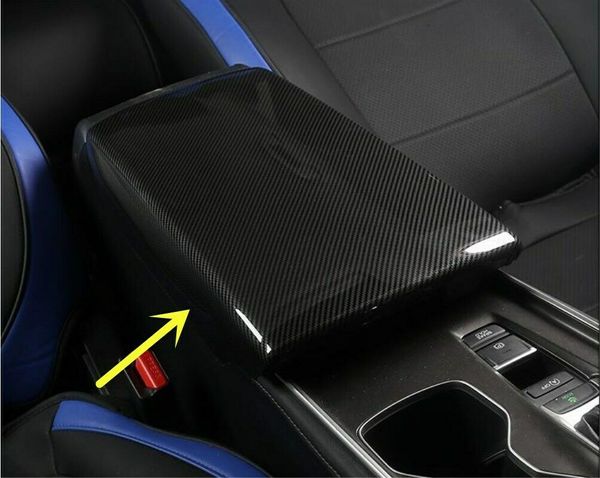 

1x carbon fiber center console armrest box panel trim for honda accord 2018-2019