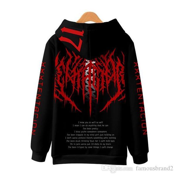 

xxxtentacion new mens hoodies 3d digital printed rapper men sweatshirt mens fashion special mens causal clothes, Black