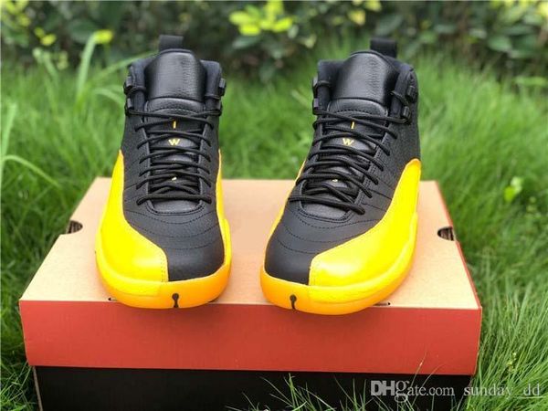 

2020 release air authentic 12 pe university gold men basketball shoes black 12s real carbon fiber retro sports sneakers 130690-070 with box