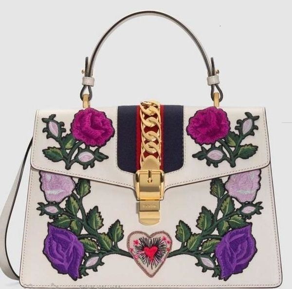 

2019 sylvie embroidered medium handle bag 431665 women fashion shows shoulder bags totes handbags handles cross body messenger bags