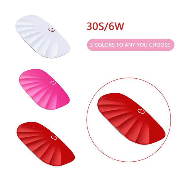 

6w lampa led manicure nail baking machine mini uv led lamp quick drying shell led 45s/60s timer portable ptherapy