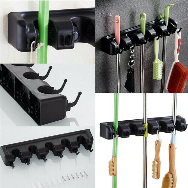 

mop holder punch hook strong trace less adhesive wall mounted broom toilet mop