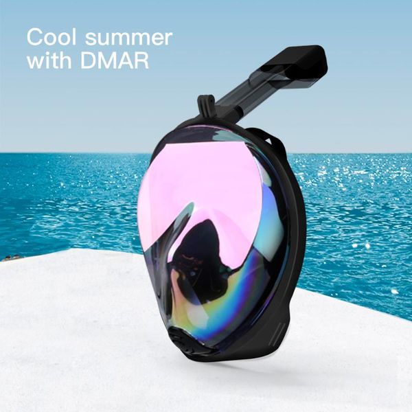 

diving mask underwater anti fog panoramic fold electroplate full face snorkel mask swimming snorkeling scuba glasses