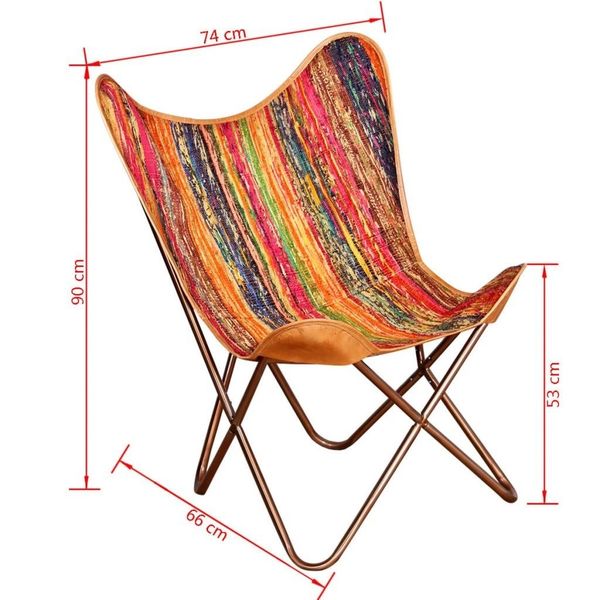 

multicolor chindi fabric butterfly chair patio benches