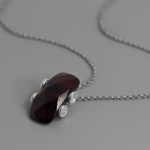 

inature natural stone car necklaces & pendants 925 sterling silver pendant necklace women jewelry bijoux sh190721