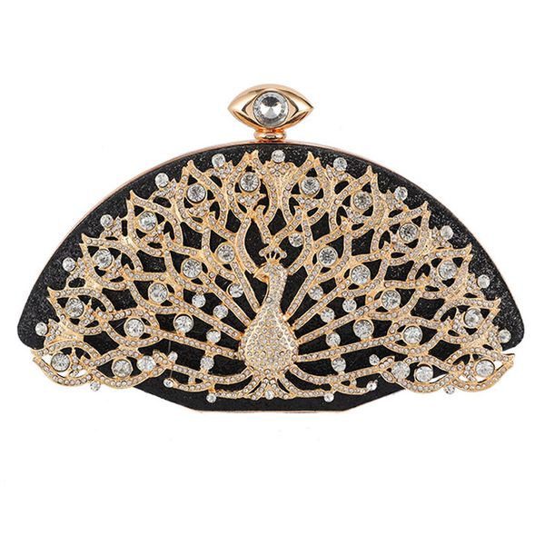 

xiyuan vintage women clutch bags peacock sequins beaded chain mini handbags bridal purse luxury party evening bag gold black