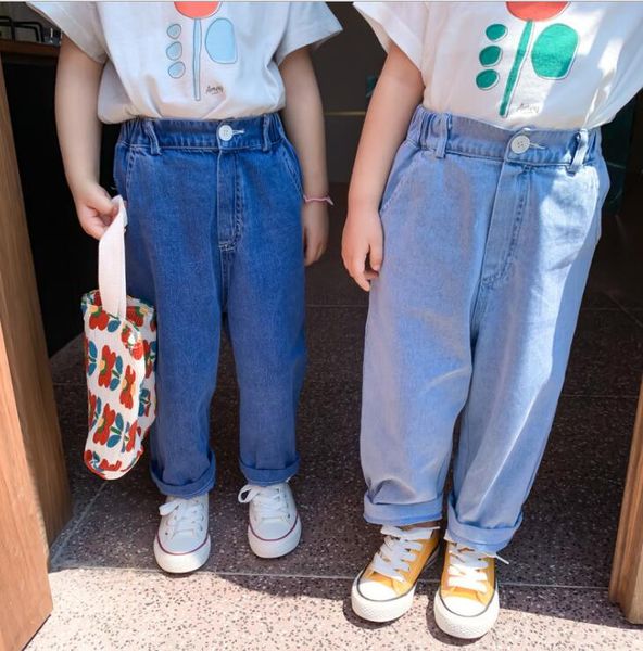

2020 new girls boys denim pants summer fashion kids jean pants 1-6t qh269, Blue