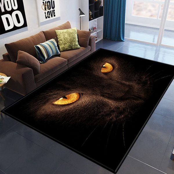 

fashion 3d entrance door mat carpet animals black cat eyes floor carpets for living room bedroom area rug bathroom kitchen non-slip mat