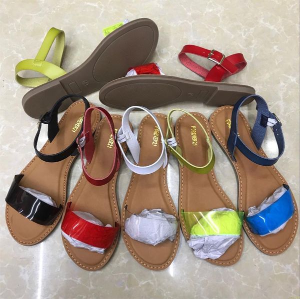 

dropshipping women summer beach party dress shoes fulgurant sandals thin belt roman flat women flip flops casual slippers, Black