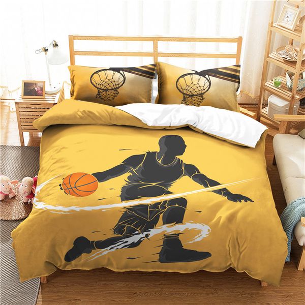 

a bedding set 3d printed duvet cover bed set sport basketball home textiles for adults bedclothes with pillowcase #lq15