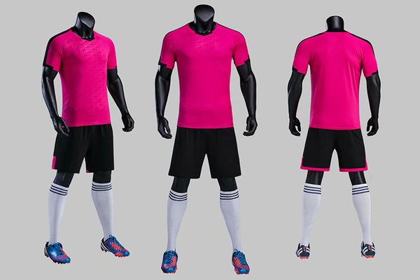 

2019 men training football sets with shorts uniforms reversible football jerseys for that home and away look kits sports b28-20, Black;red