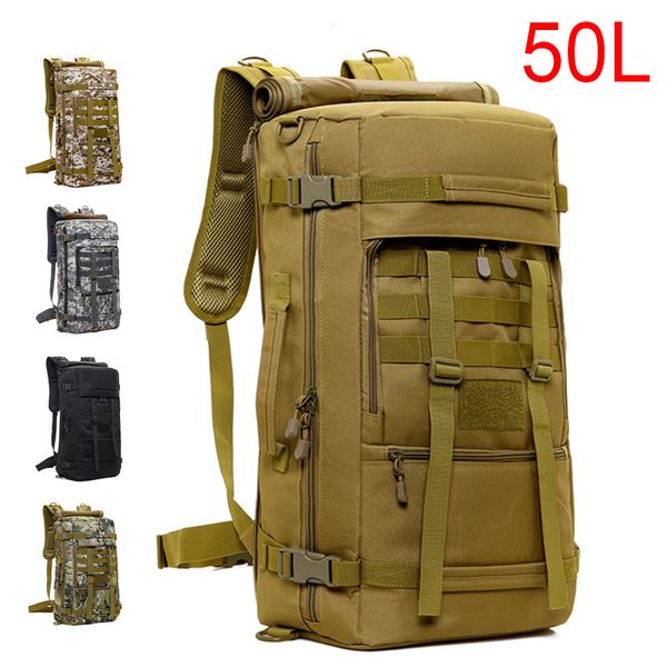 

50l bag durable tactical backpack bag single shoulder for camping hiking climbing backpack sports army