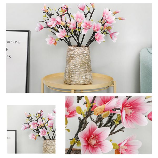 

53 cm chinese style home decoration fake flower simulation potted plant ornaments simulation 3d small magnolia bouquet