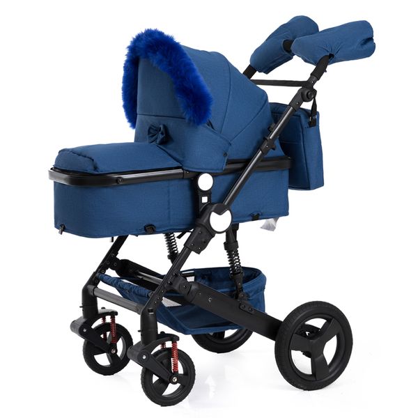 

baby stroller high landscape can sit and fold two-way four-wheel absorber winter and winter bb trol russia ing