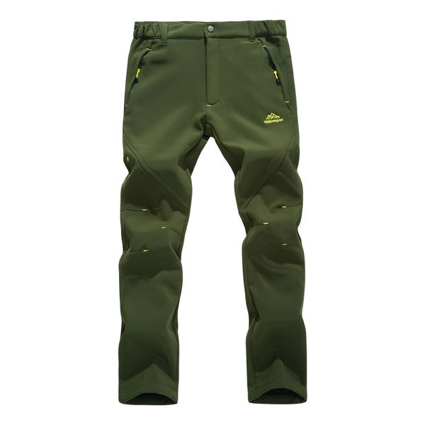 

winter autumn outdoor movement climbing hiking pants warm waterproof pants men skiing quick-drying windproof, Black;green