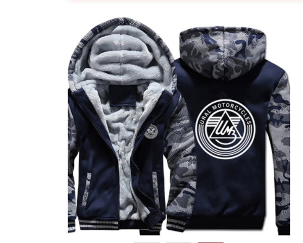 

ural motorcycle hoodies for winter camouflage sleeve jacket casual wool liner fleece men's coat pullover sweatshirt