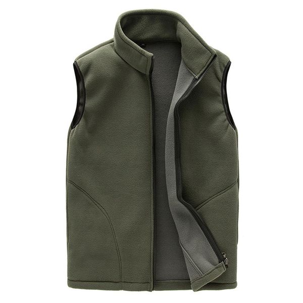 

men warm zip casual fleece vest spring male waistcoat autumn warm sleeveless jacket outdoor climbing hiking gilets coat, Black;white