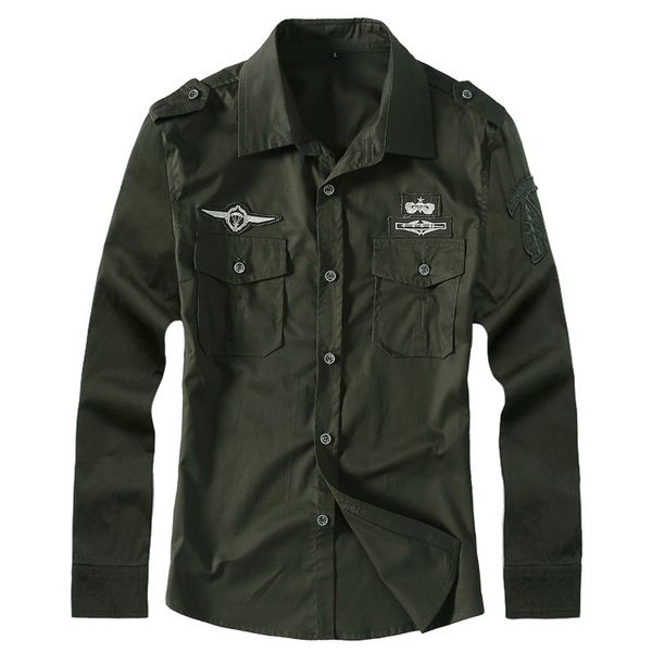 

мужская дизайнерская военная униформа рубашка повседневная свободная рубашка большого размера эполеты прилив осенняя одежда, White;black