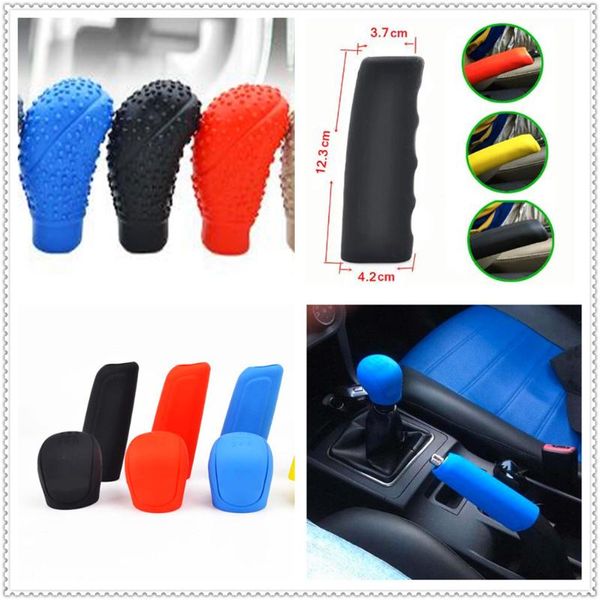 

1set car rubber shift gear knob cover handbrake skin protector for 206 307 406 407 207 208 308 508 2008 3008 4008