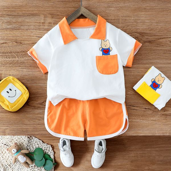 

девочка мальчик summer детской активной одежды спорт повседневной outfit хлопок комплект высокий qulity набор для мальчика одежда костюм-2 3, Blue