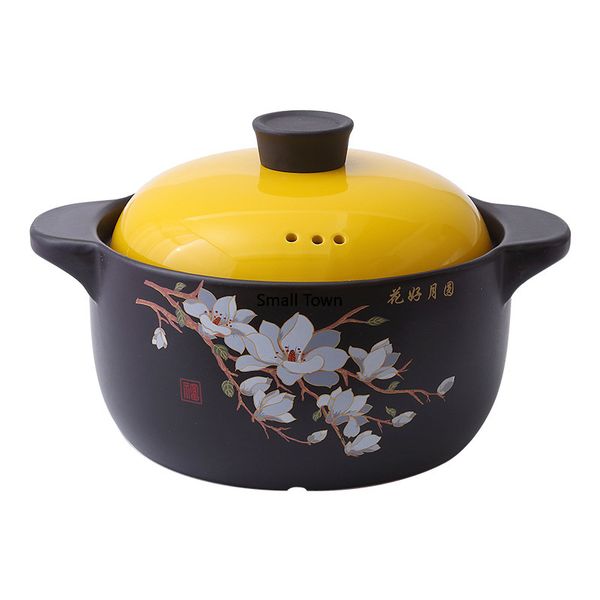 

household ceramic casserole binaural cooker open fire heat-resistant crucible forridge porridge kitchen pot ceramic stew pot