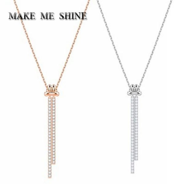 

women swa elegant knot necklace original buckle rose gold pendant silver clavicle chain sweater chain jewelry charm gift