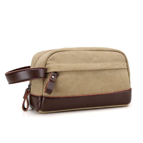 

newly men travel toiletry bag canvas leather makeup organizer shaving storage pouch m99