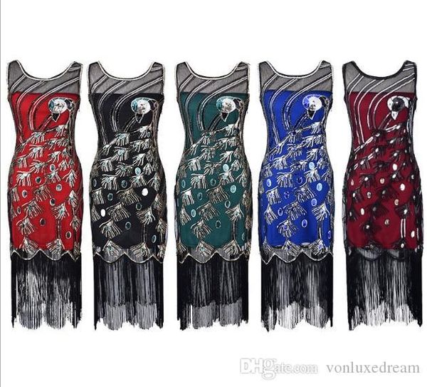 

party cocktail dress with beads and sequin peacock pattern embroidery beautiful and elegent prom fringe cosplay in decent fit, Black