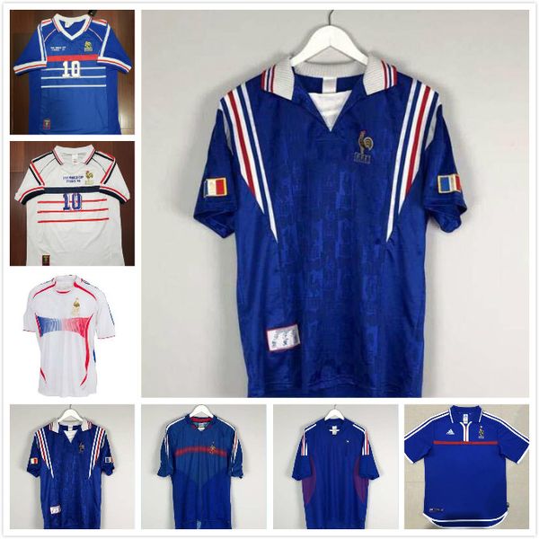 

kids retro soccer jerseys france 1998 world cup zidane henry trezeguet vieira ribery maillot de foot camisa de futebo, Black;yellow