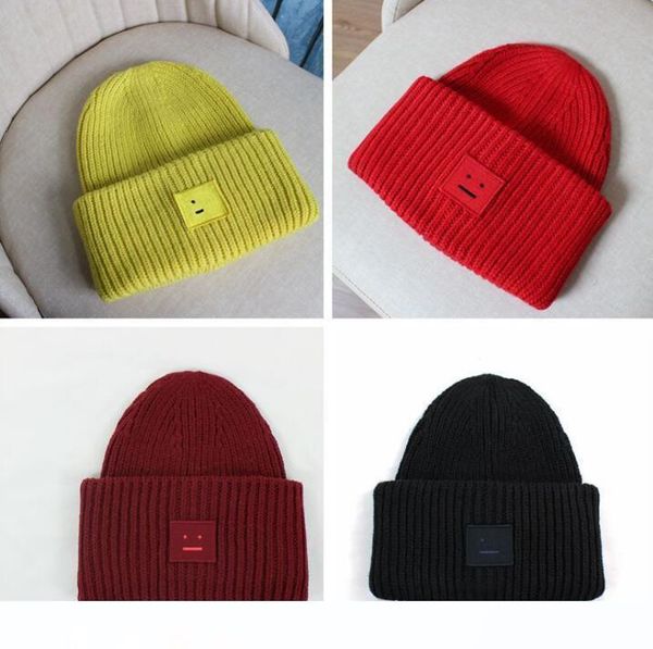 

улыбающиеся лица beanie череп шапки трикотажные кашемир утолщение теплой любителей пара родитель-ребенок шляпы прилива улица хип-хоп шерстян, Blue;gray