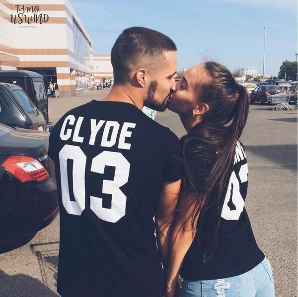 

bonnie clyde 03 funny letters couple t shirts 2020 summer fashion black white t shirt cotton short sleeve camisetas mujer