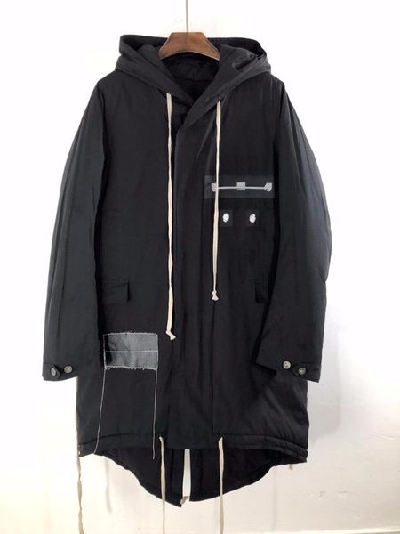 

owen seak men parker coats jackets gothic style men's clothing trench winter women dust coats jackets windbreaker black size xl, Tan;black