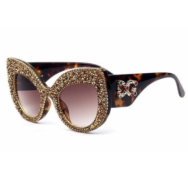 

2019 fashion women cat eye sunglasses vintage oversize brand designer bling diamond sun glasses men female shades women, White;black