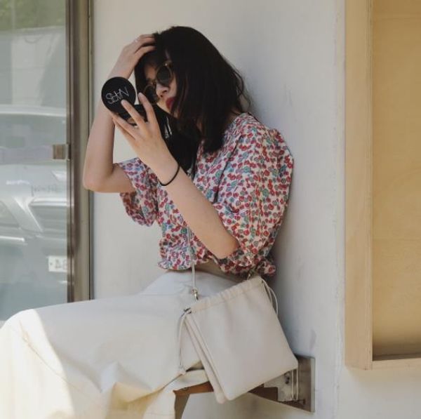 

sei лето 2019 корейского chic pangya ветер ретро девушка с короткими рукавами блузка сыпучих и тонкая блуза, White