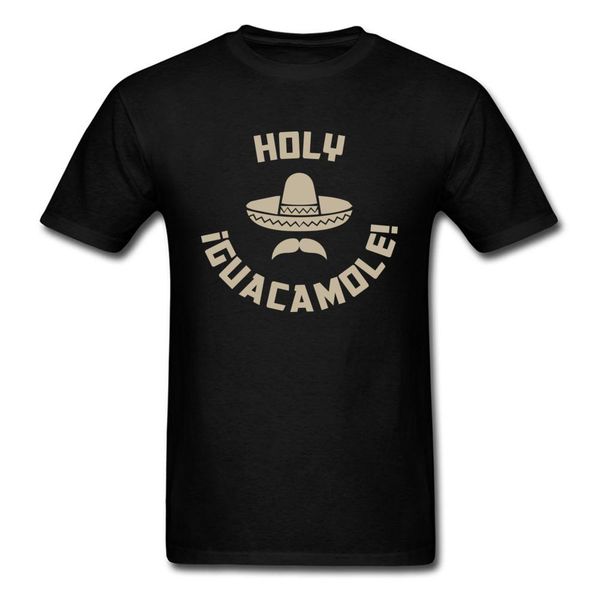 

holy guacamole t-shirt cotton man tshirt family lovers day t shirt simple style sweatshirts latest crew neck tees black, White;black
