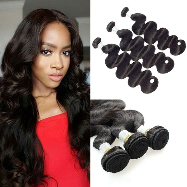 Unprocessed Brazilian Body Wave Hair Weave Bundles Natural Color