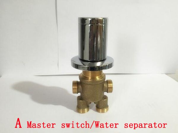 

4 interface water separator/master switch, 2 types brass bathroom bathtub faucet accessories, shower room mixing valve chrome