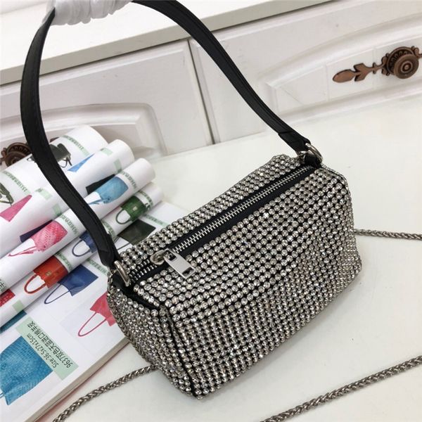 

2020 new handbag diamond magnate small square packet network red am yang mi same paragraph leather shoulder messenger chain bag flash