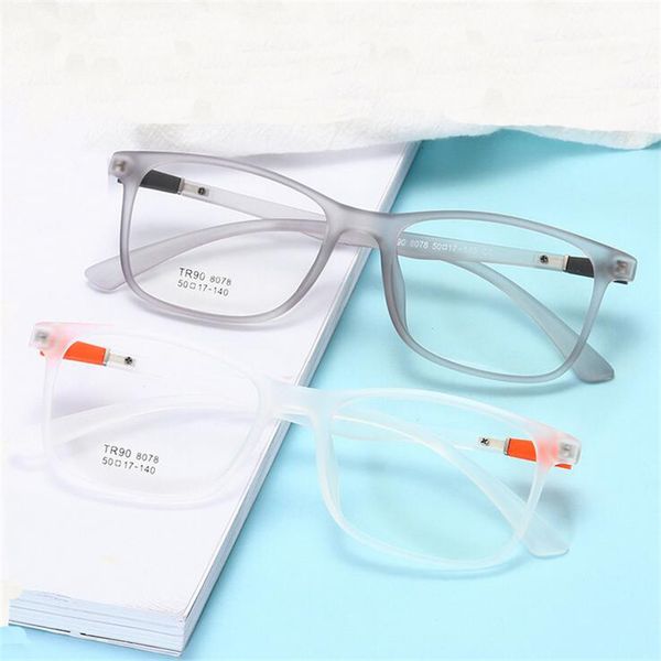 

transparent jelly color square computer glasses frame ultralight tr90 clear mirror literary prescription eyeglasses women men, Black