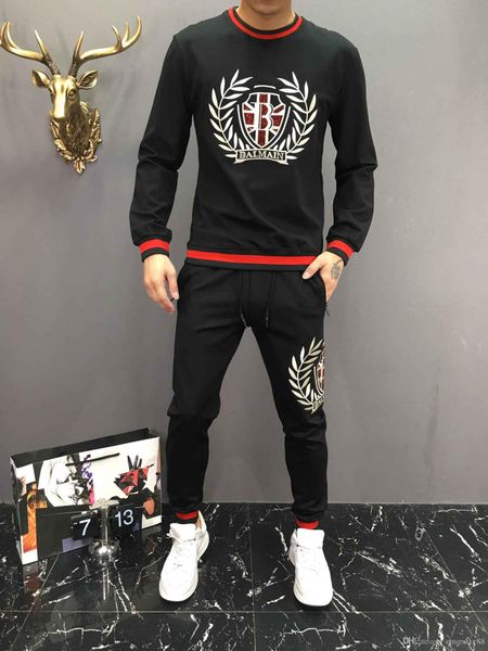 

2019 brand sporting suit men warm hooded tracksuit track men's sweat suits set letter print large size sweatsuit male -3xl, Gray