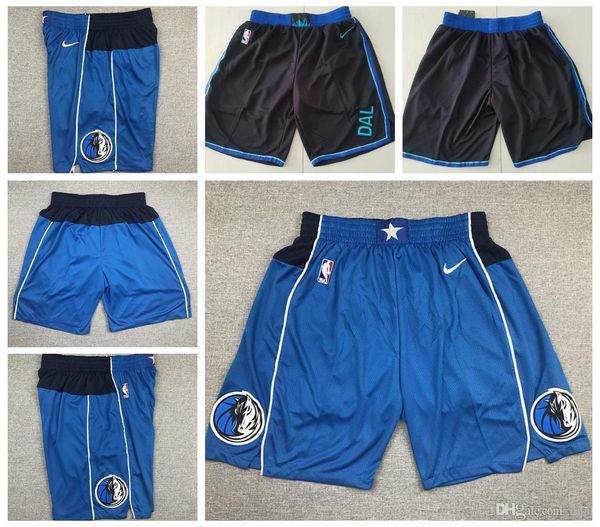 

majestic newdallas mavericks 77 doncic 41 nowitzki 5 kidd stitched shorts vintage breathable nba pants sweatpants classic short, Black