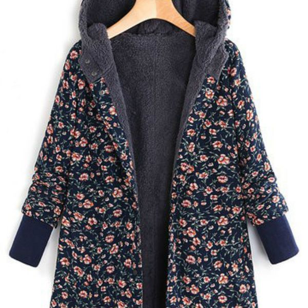 

women's down & parkas 2021 women warm euro-american wear printed suede hat plush velvet plus size hooded jacket coat z562, Black