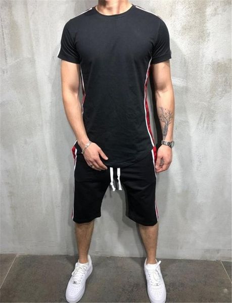 

suit designer o neck mens 2pcs sportswear summer mens tracksuits hip hop sports shorts t-shirt mens, Gray