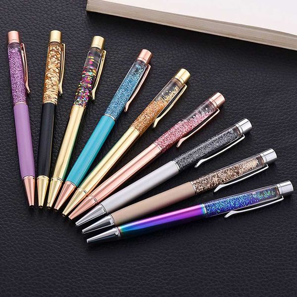 

17-color crystal pen business meeting metal pen cute lady gift office gift gentleman oil ballpoint, Blue;orange